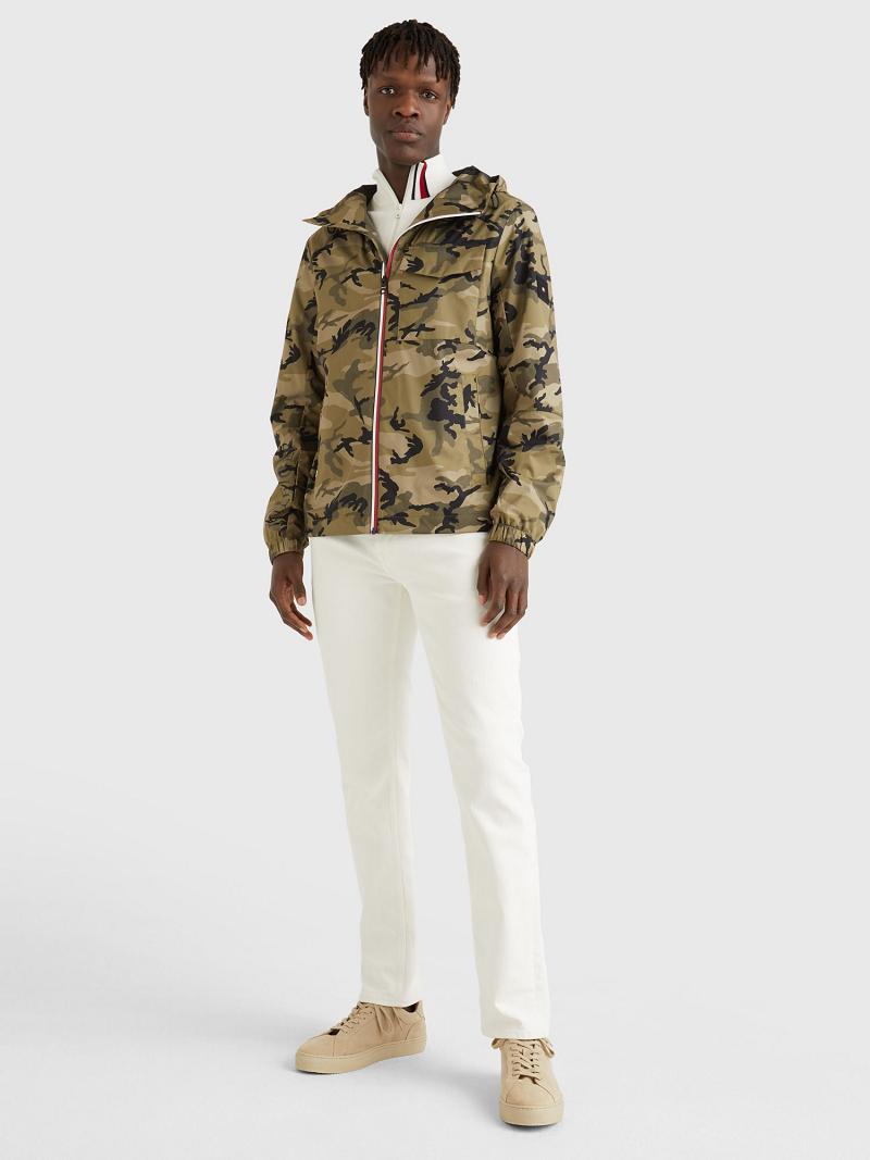 Férfi Tommy Hilfiger Camo hooded Kabát Camo | HU 1178TCE